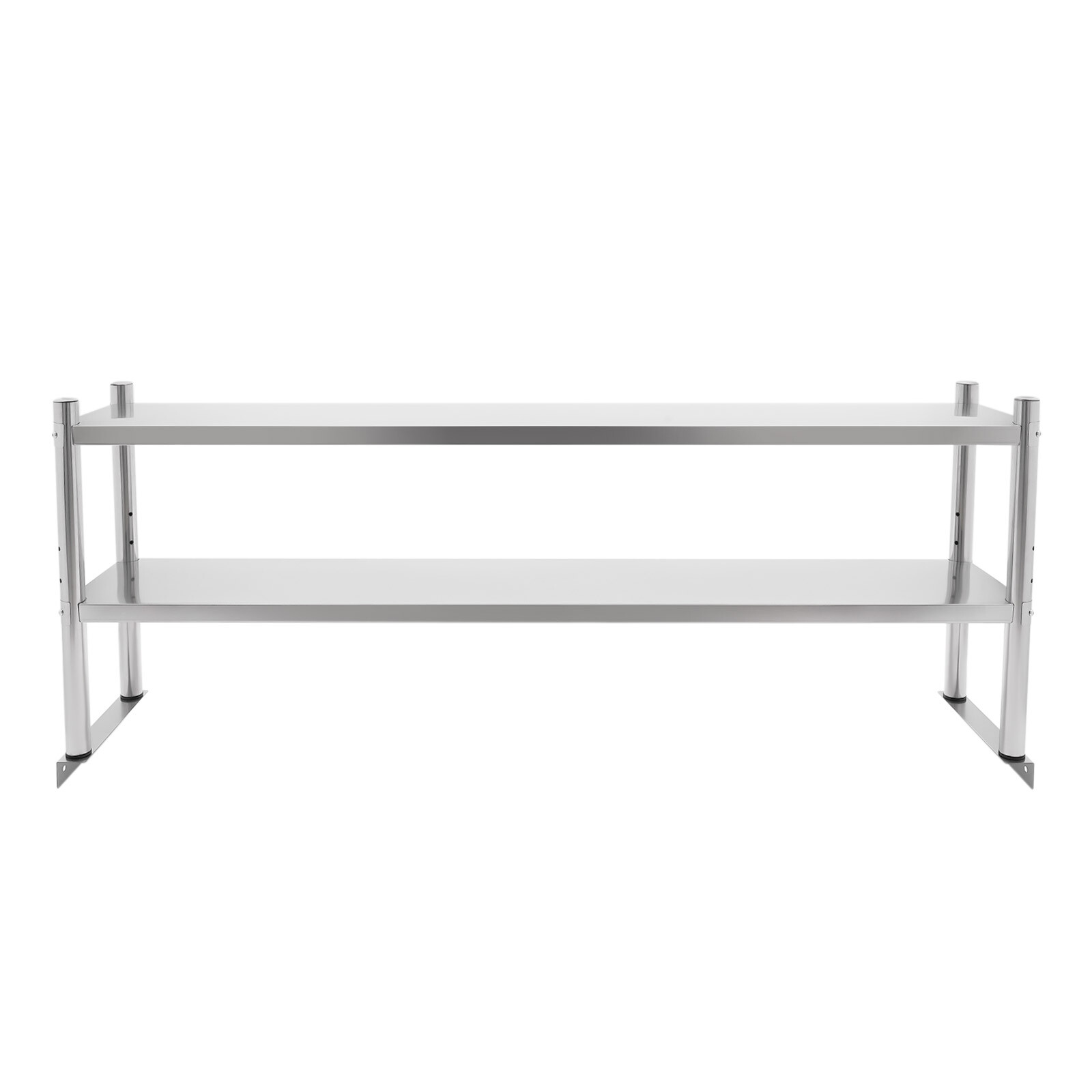 12* 60 in 2 Tier Stainless Steel Silver Adjustable Rectangular Storage Shelf