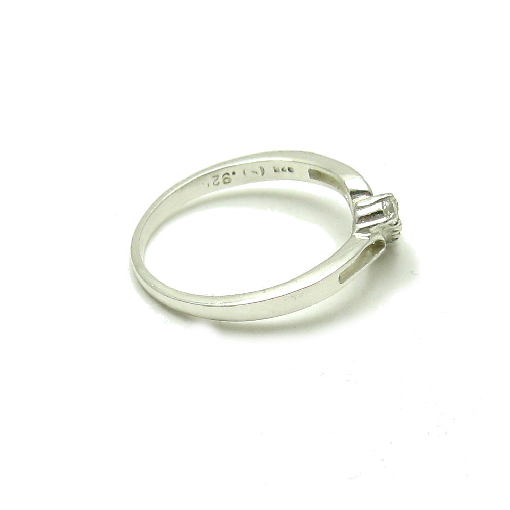 Plain Sterling Silver Ring Hallmarked Solid 925 With 3 Cubic Zirconia Empress