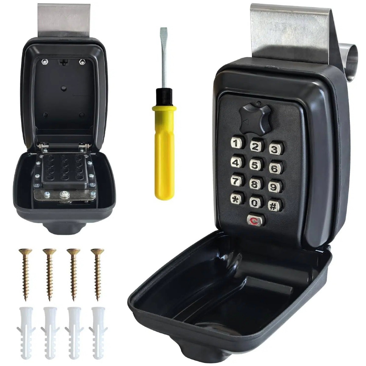 Car Lock Box Punch Button Window Mount Key Safe Box Storage Portable for Turbo