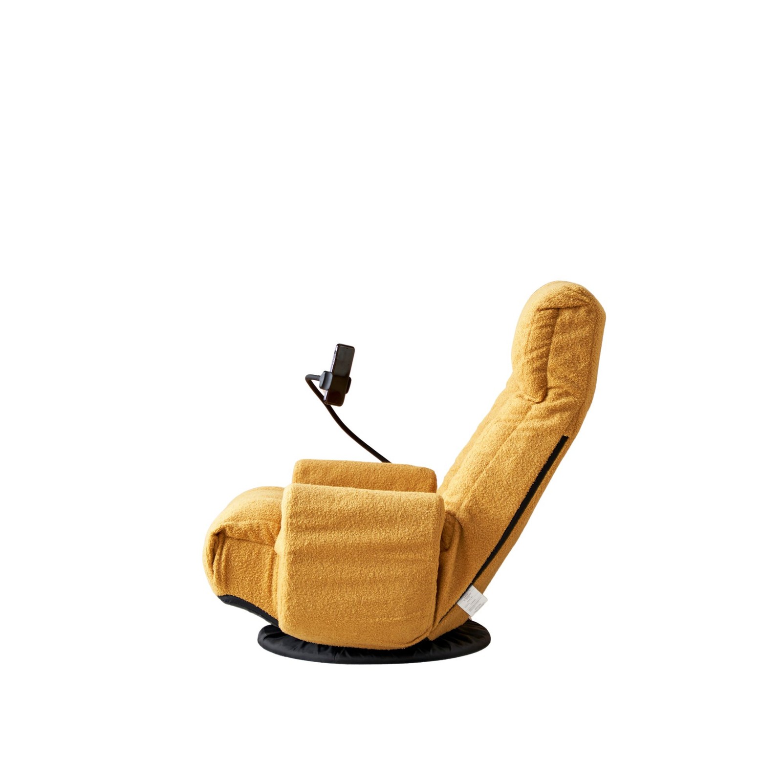 Adjustable Lounge Sofa Chair 360° Rotatable Yellow Cotton