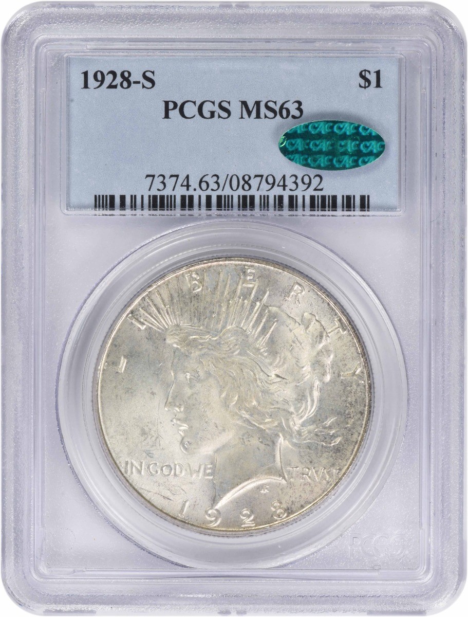 1928-S Peace Silver Dollar MS63 PCGS (CAC)