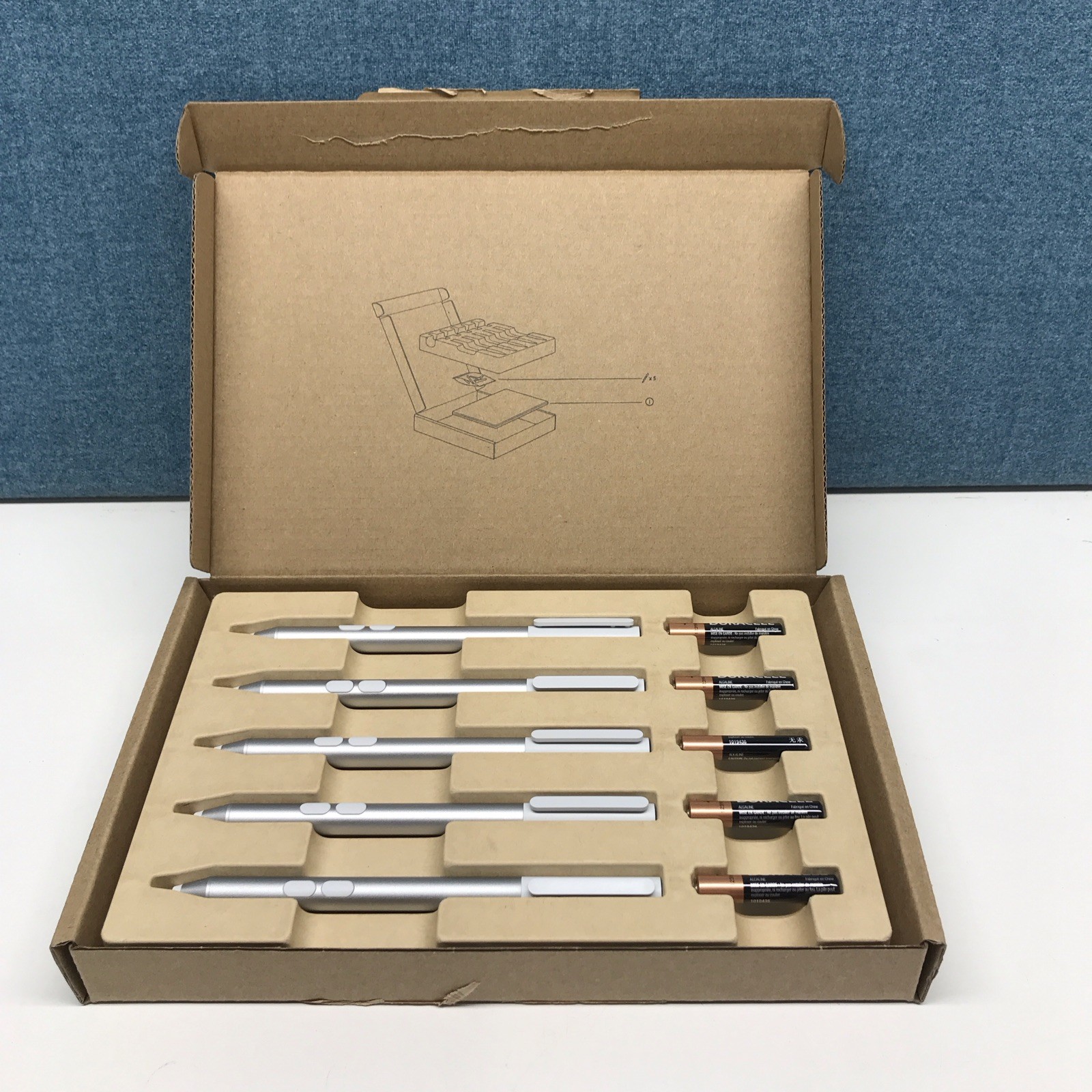 Microsoft Classroom Pen 2 (5-Pack) Model 1896 Platinum Surface Stylus