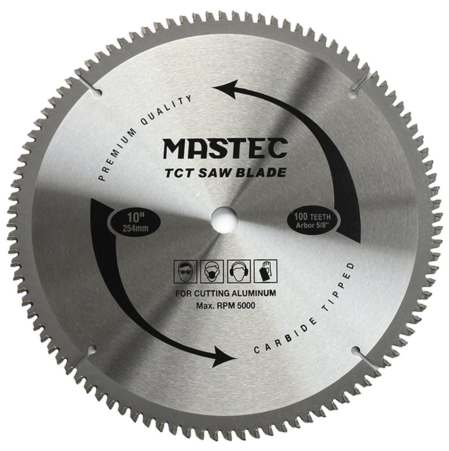 10-Inch 100T Carbide Tooth TCG for Aluminum Saw Blade with 5/8-Inch Arbor