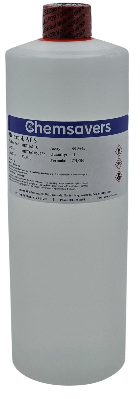 Methanol, ACS, 99.8+%, 1L