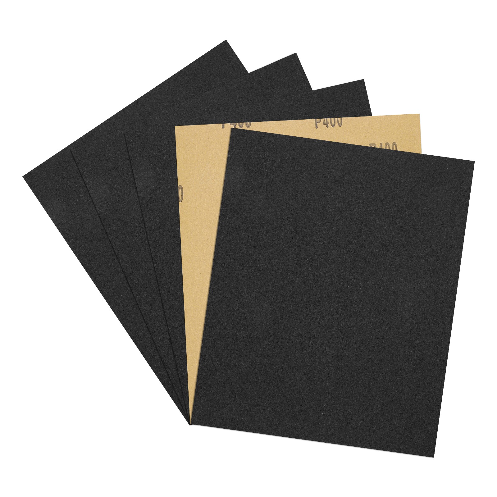 Sandpapers (9" x 11"/229mm x 279mm) 5 Sheet, 400 Grit Black Sand Paper