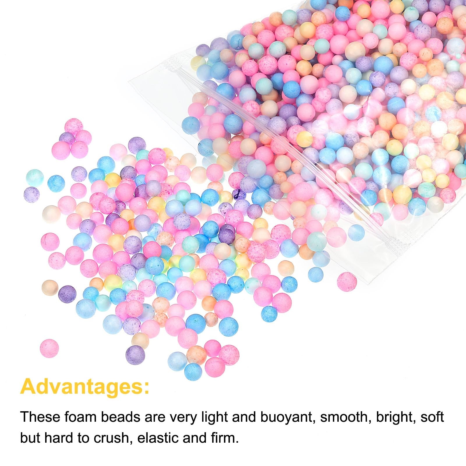 MECCANIXITY Foam Beads Balls 7-9mm for Wedding and 7-9mm, Multicolored