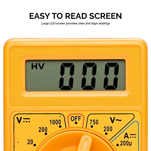 HILTEX 40508 Digital Multimeter Diode & Transistor Tester AC DC Volt 1 Pack