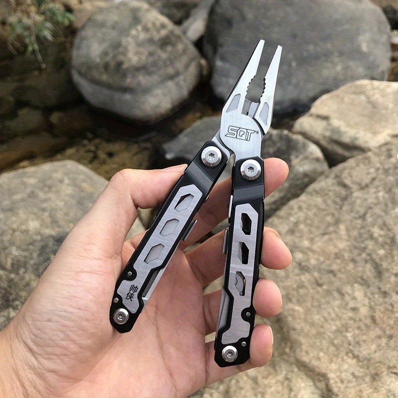 Folding Multitool Pliers With Blade Stainless EDC Pocket Utility Tool