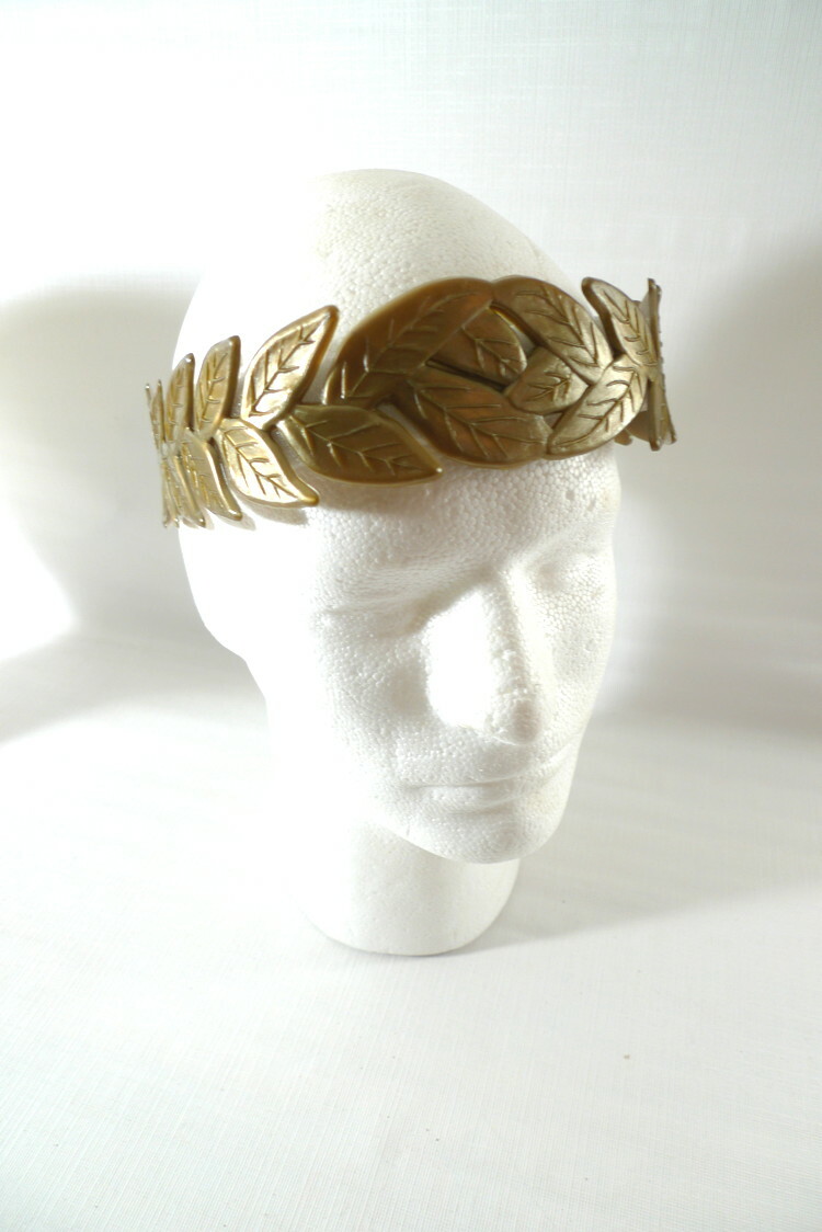 1 Laurel Leaf Gold Wreath HEADBAND Roman Toga Party Halloween Costume Accessory