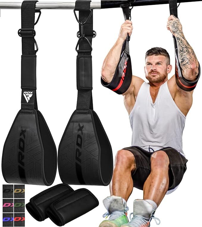 Hanging AB Straps by RDX, Core Fitness Training for Abdominal Muscle Building
