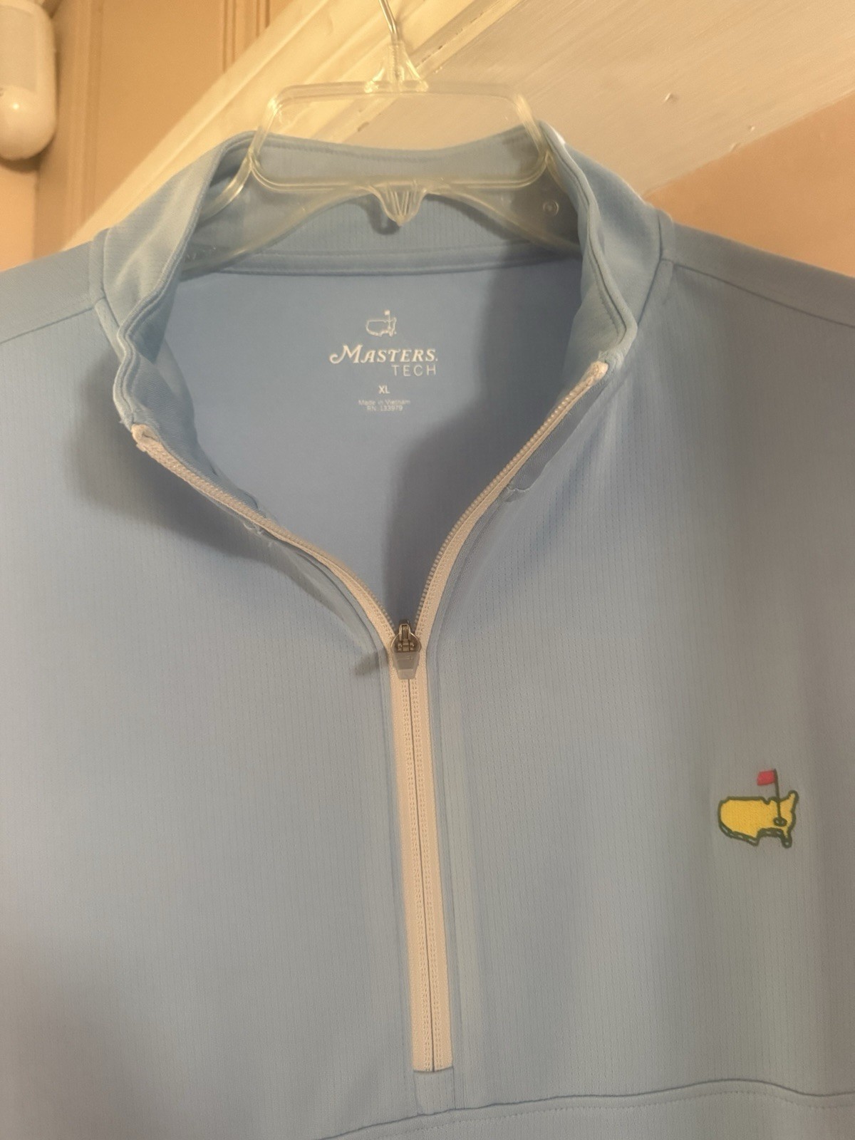 Masters Tech XL Light Blue Quarter-Zip with Masters Golf Logo