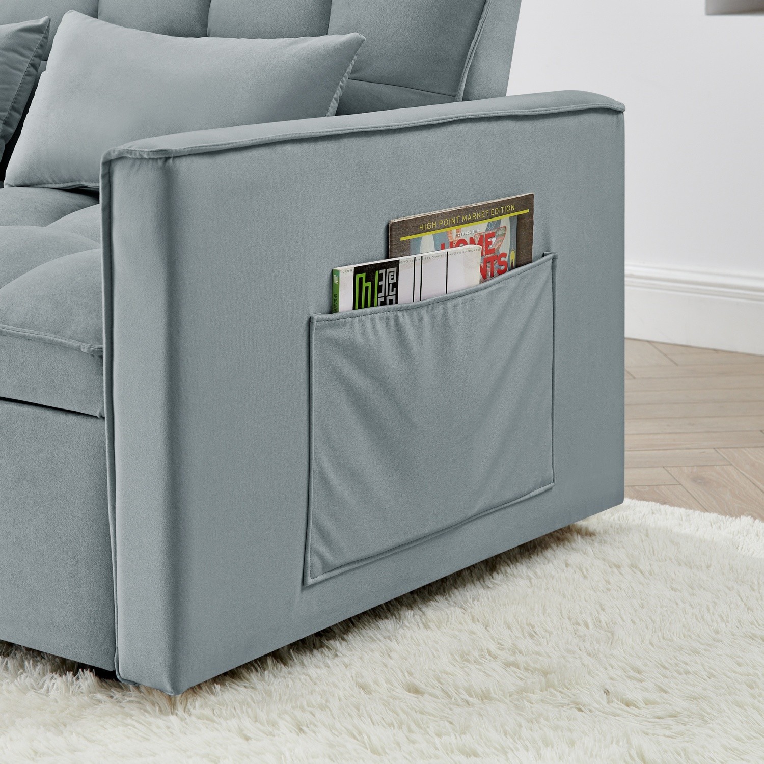 Convertible Loveseat Sleeper Sofa with Pull Out Bed & 2 Pillows for Small Space