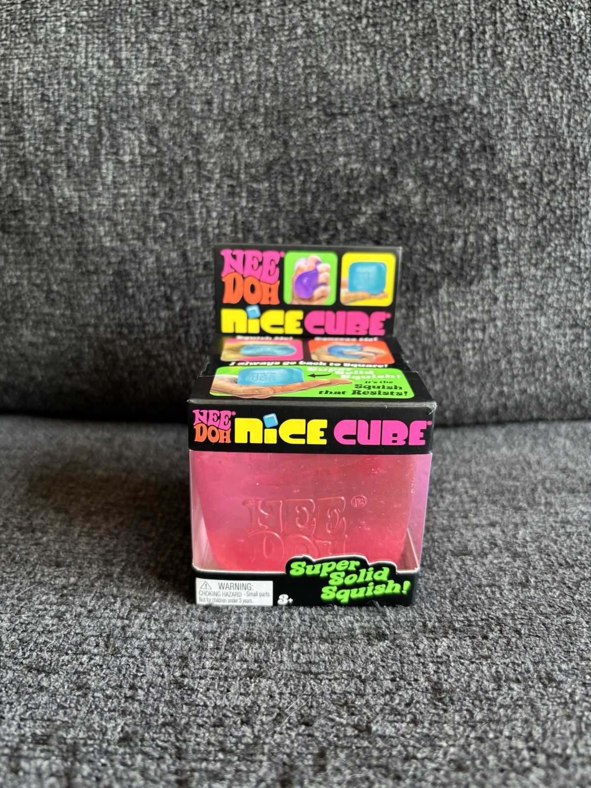 NEW Nee Doh Nice Cube Super Solid Squish Toy Pink NEW