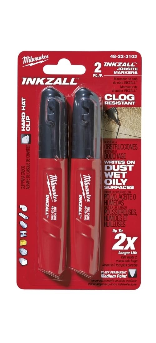 Milwaukee 48-22-3102 Inkzall Point Marker, Medium, 1 Count (Pack of 1), Black