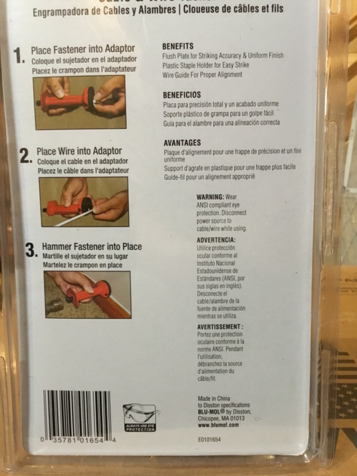 BLU-MOL CABLE &WIRE TACKER BRAND NEW IN PACKAGE#1654