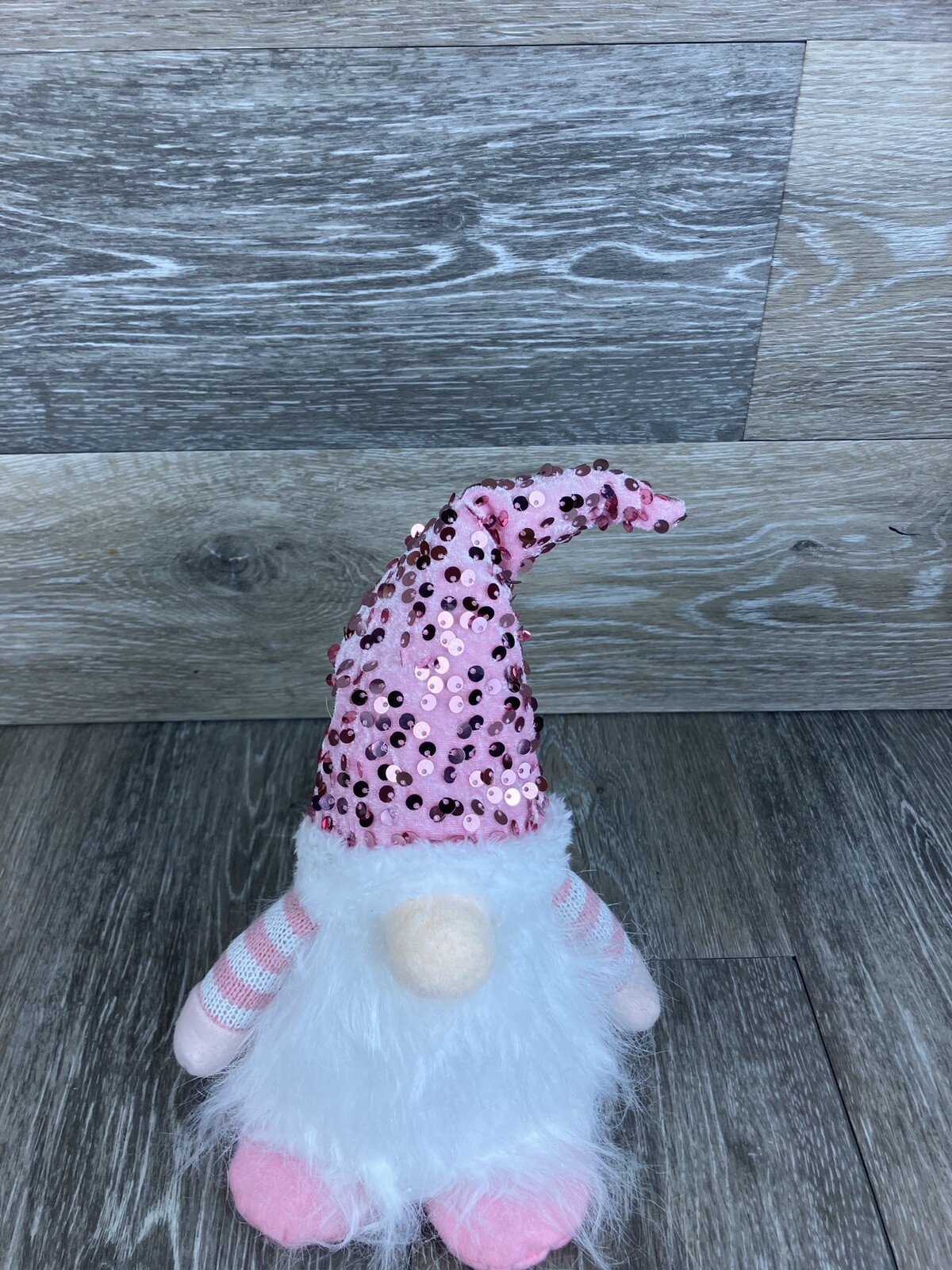 Gnome Pink Sequin Lighted Figure Night Light Lamp