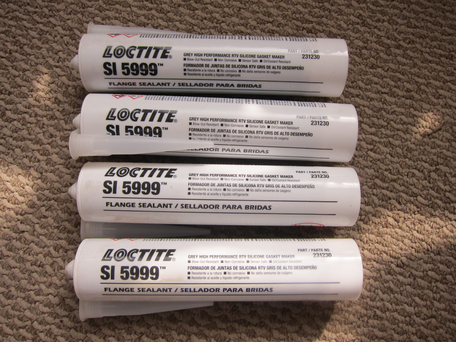 4 TUBES OF NEW LOCTITE RTV HIGH TEMP GASKET MAKER CUMMINS 3164070 Si 5999