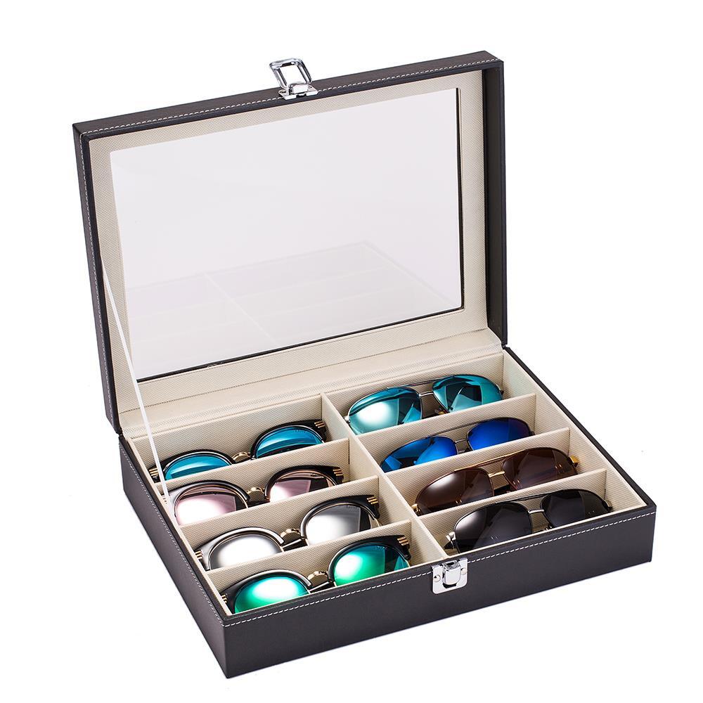 8/12/18 Slots PU Display Storage Case Box Organizer for Sunglasses Jewelry Gift
