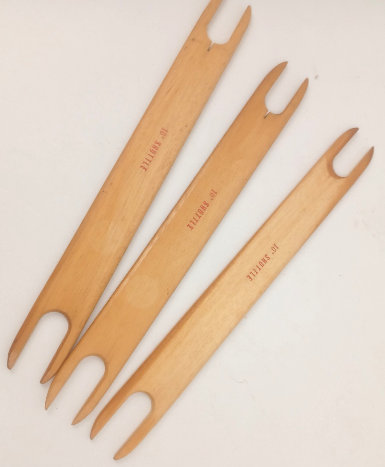 Vintage Wooden Weaving 10" Shuttles Lot of 3 DIY Crafting