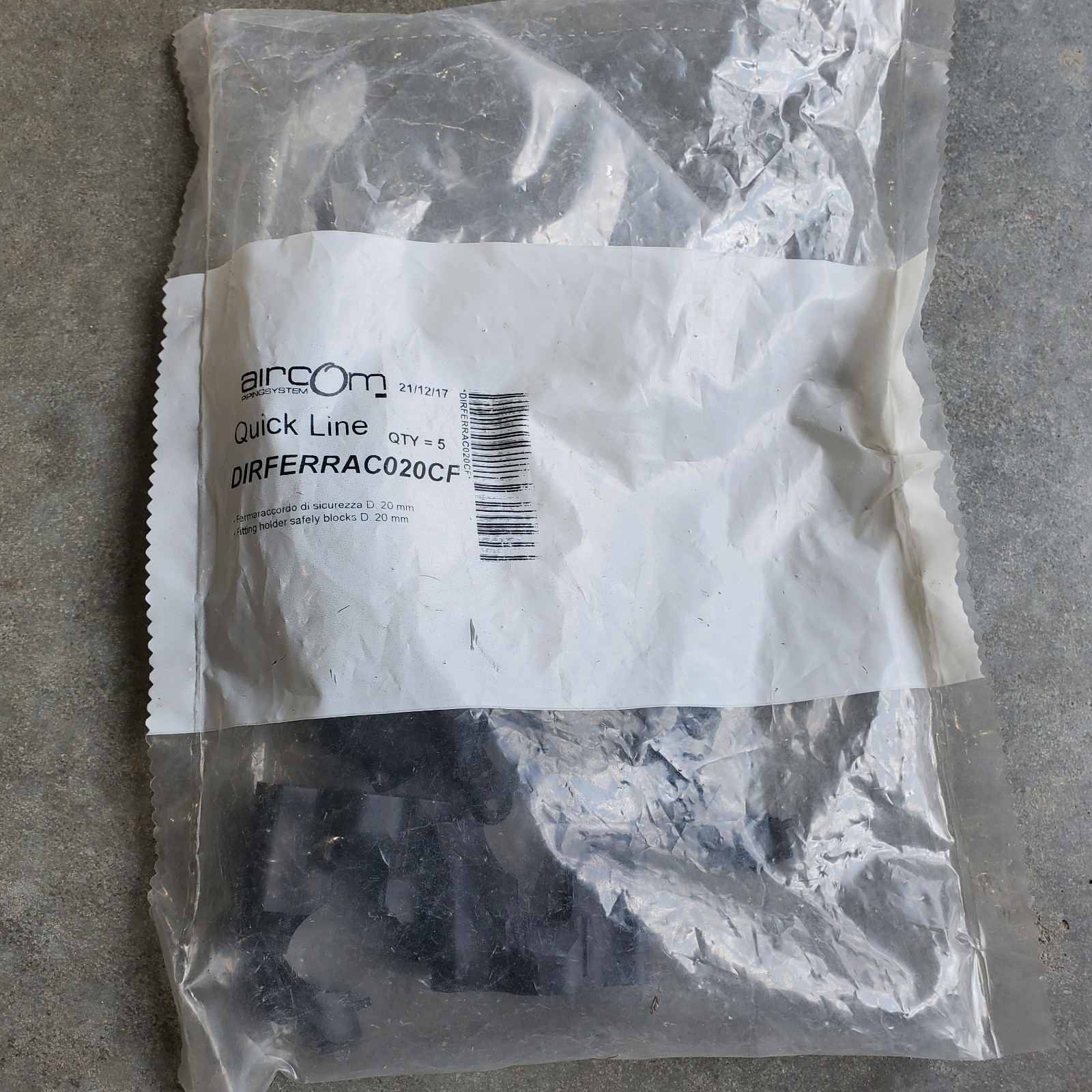 Aircom Quick Line DIRFERRAC020CF Wallmount Holder Alum Fittings 20mm Lot of 5
