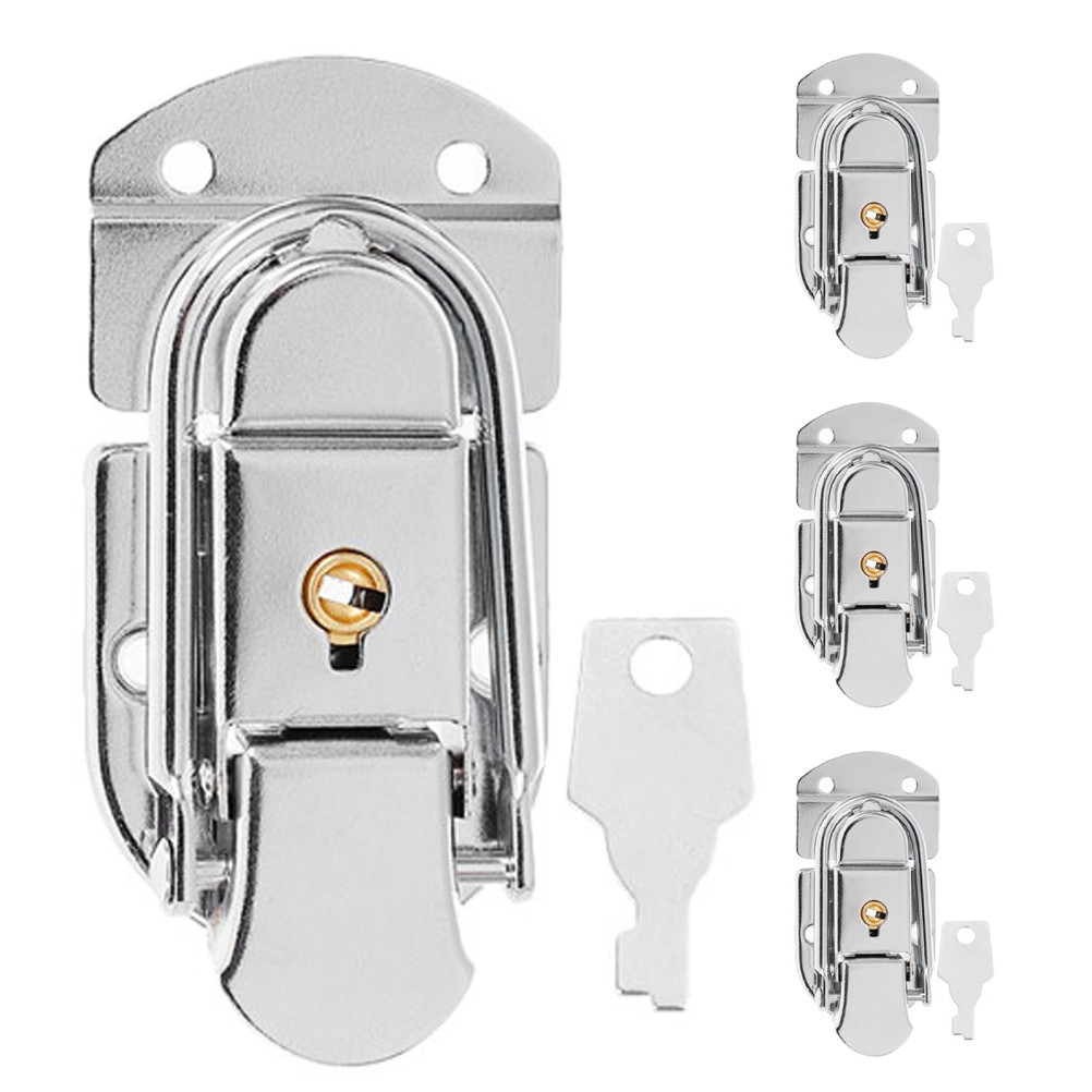 4 Pcs Locking Latches for Wood Boxes Jewelry Small Metal Hardware Buckle