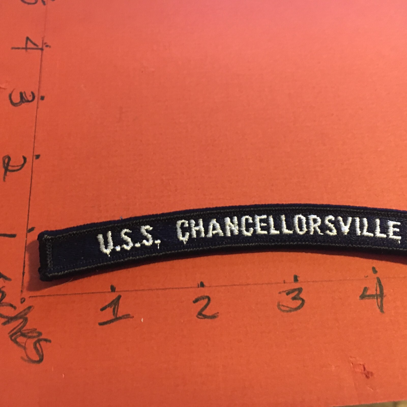 US NAVY SHOULDER STRIP TAB rocker Patch 12/1/22 USS Chancellorsville