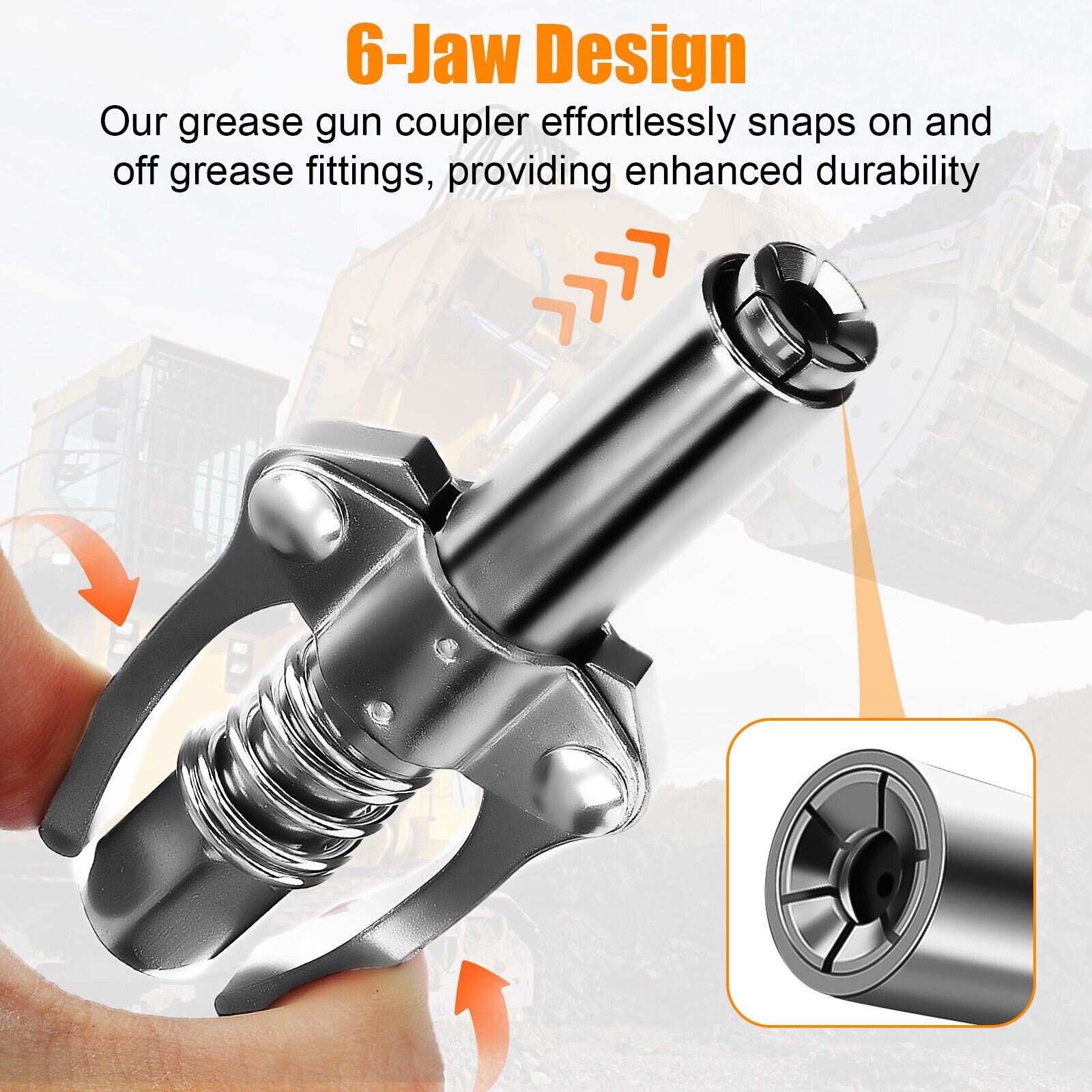 Grease Gun Coupler Double Handle High Pressure Quick Release Lock Oil Nozzles