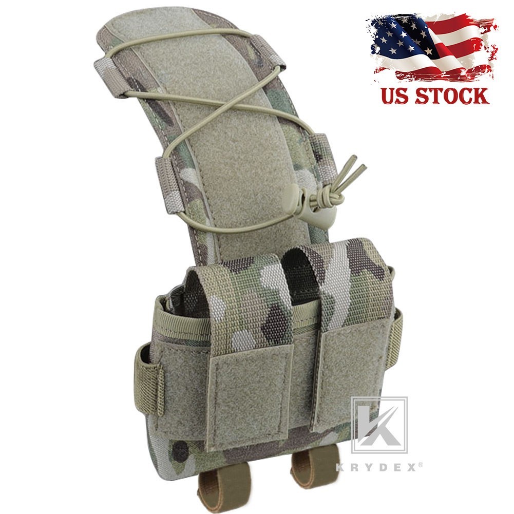KRYDEX  Helmet Counterweight Battery Pouch Storage with Cord Lock Retainer