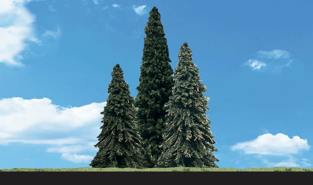 Woodland Scenics ~ New 2024 ~ Forever Green Trees ~ 6" to 7" ~ 3 Pieces ~ TR3573