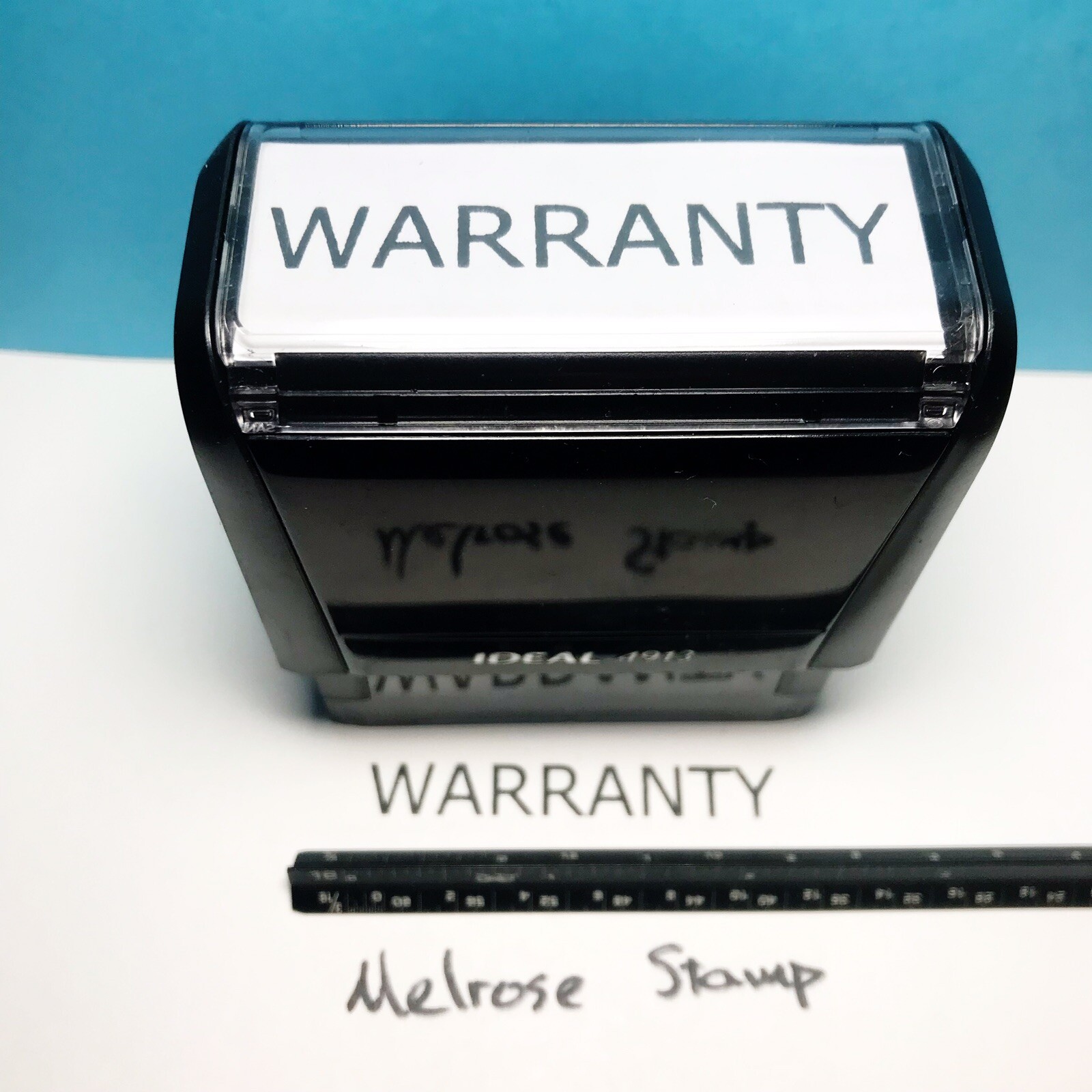 Warranty Rubber Stamp Black Ink Self Inking Ideal 4913