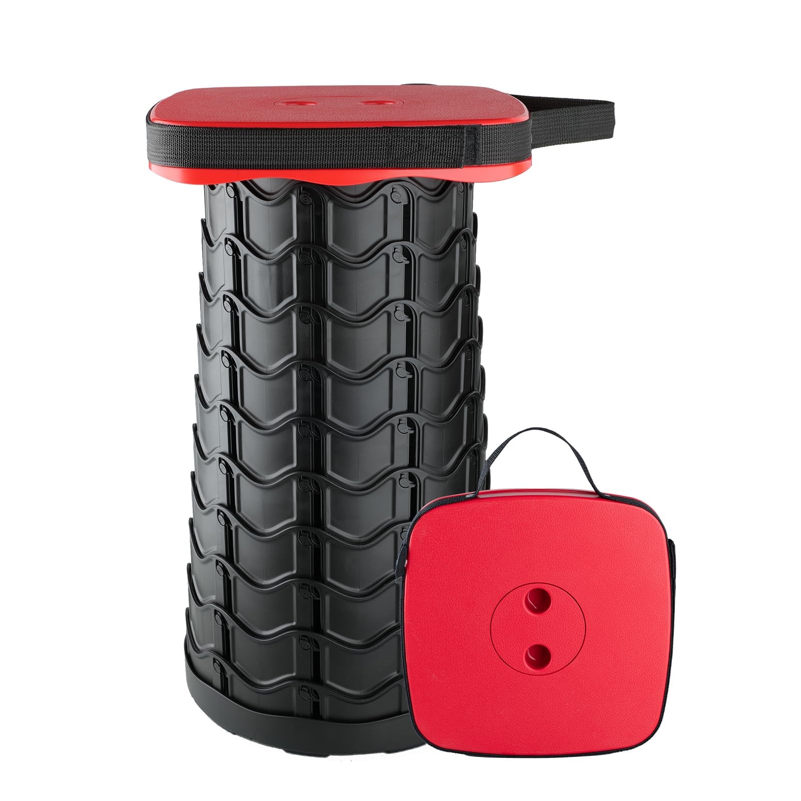 Boreeman Upgraded Collapsible Stool, Square Portable Stool, Lightweight Yet M...