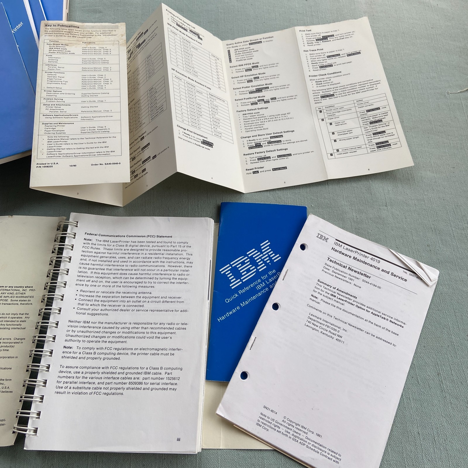 IBM Book Laser Printer Technical Reference 4226 4019 Users Guide Manual 1989 90