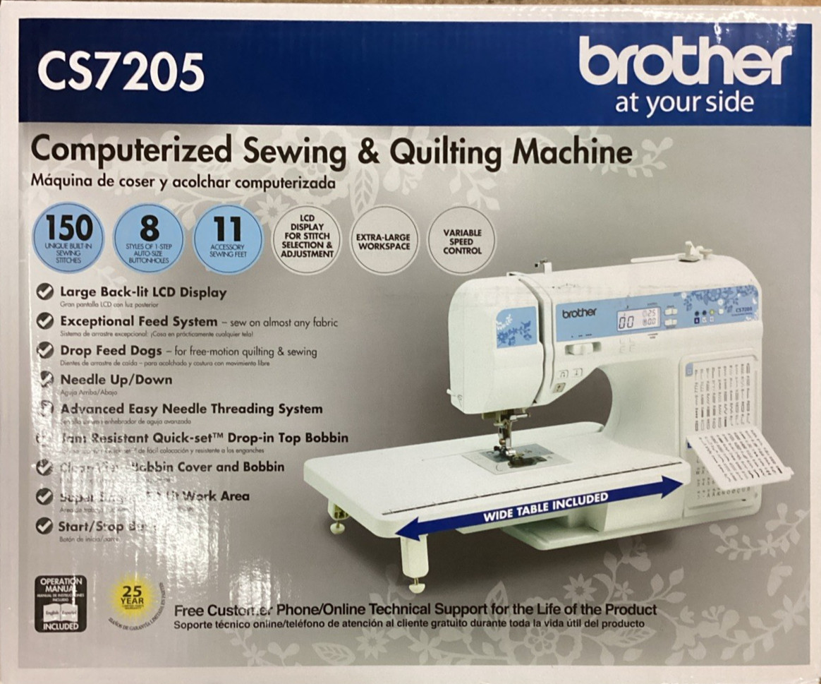 Brother CS7205 Computerized Sewing Quilting Machine - White NEW