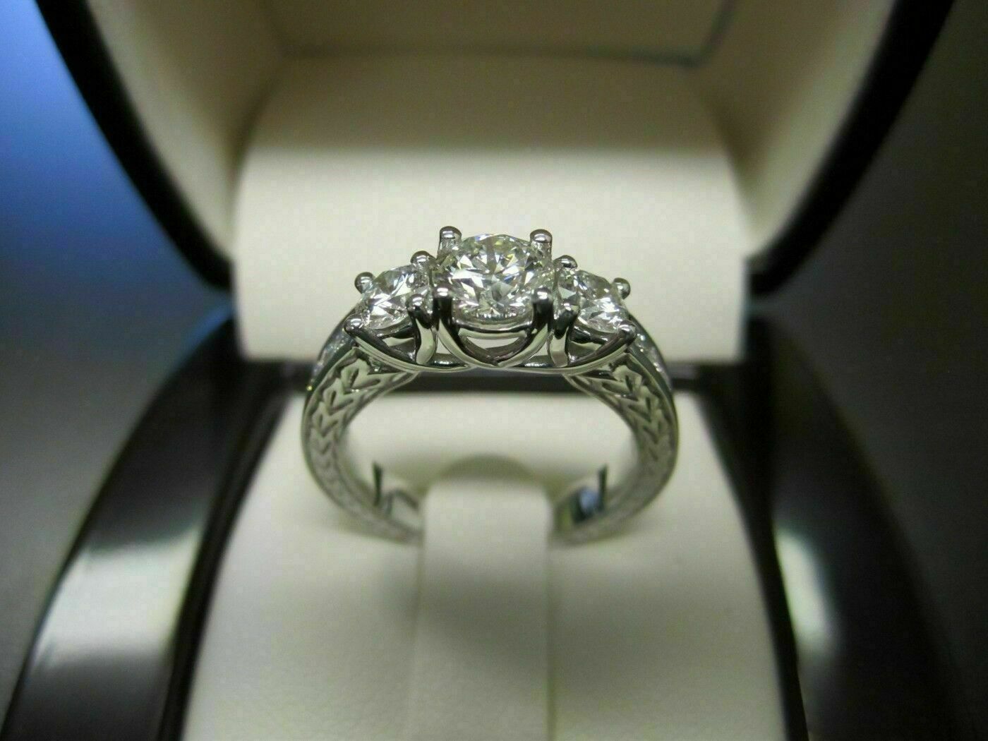 3CT Lab Created Round Diamond Engagement Ring 14k White Gold Finish