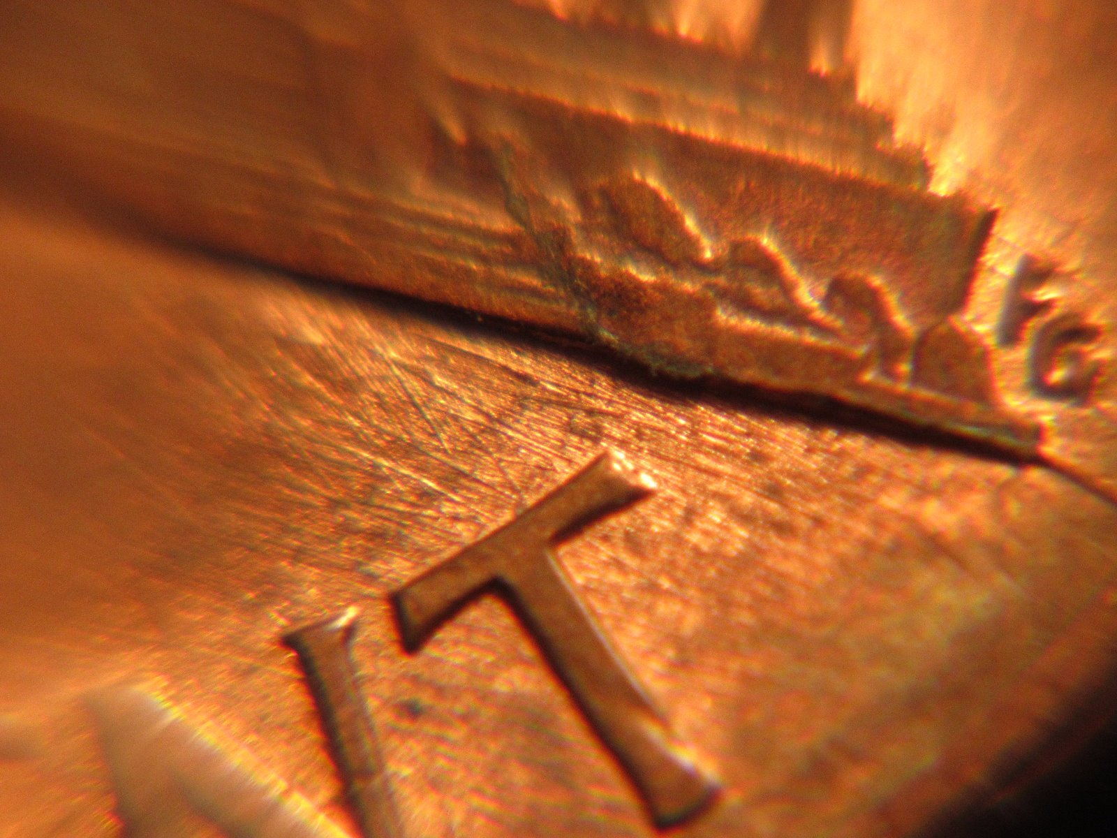 1989 P Lincoln Penny with Reverse Die Crack Error