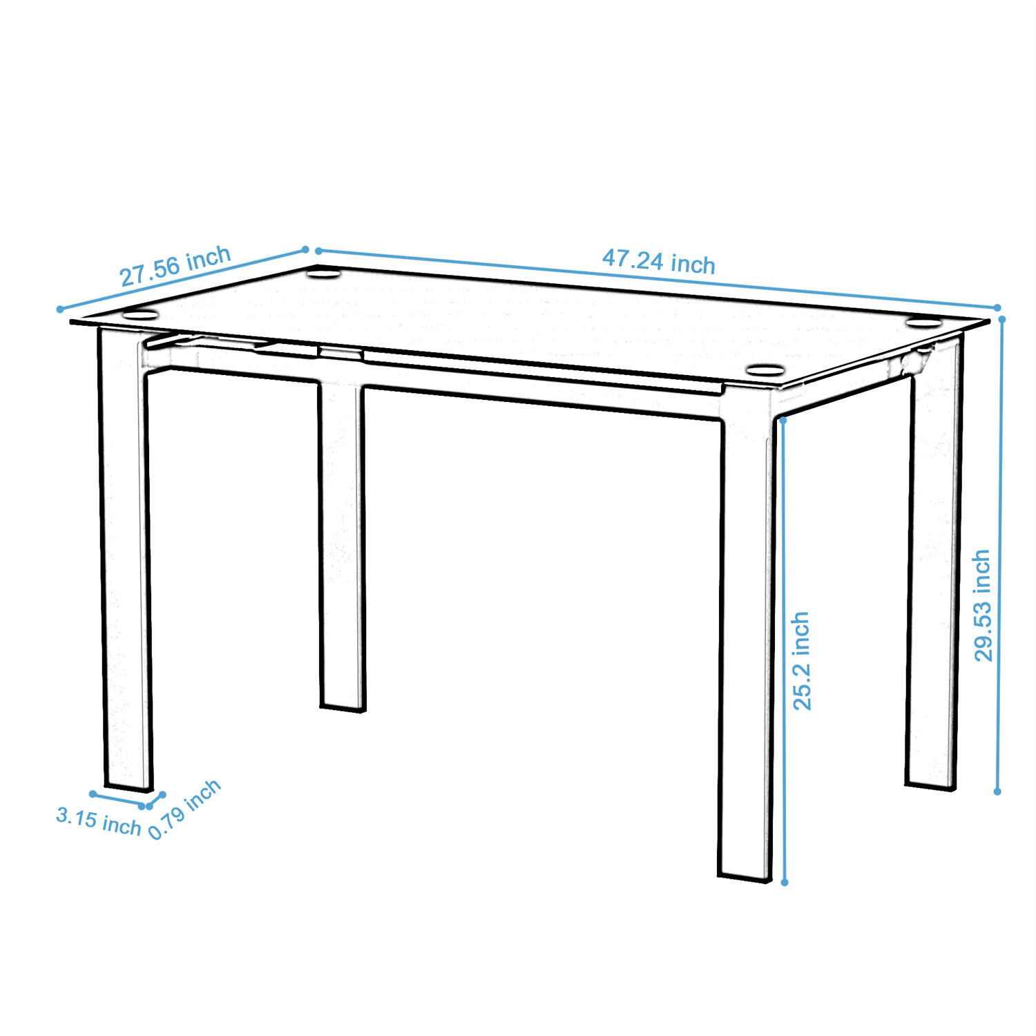 Dining Table Rectangular Table Kitchen Table Dining Room Table For 4-6 Person US