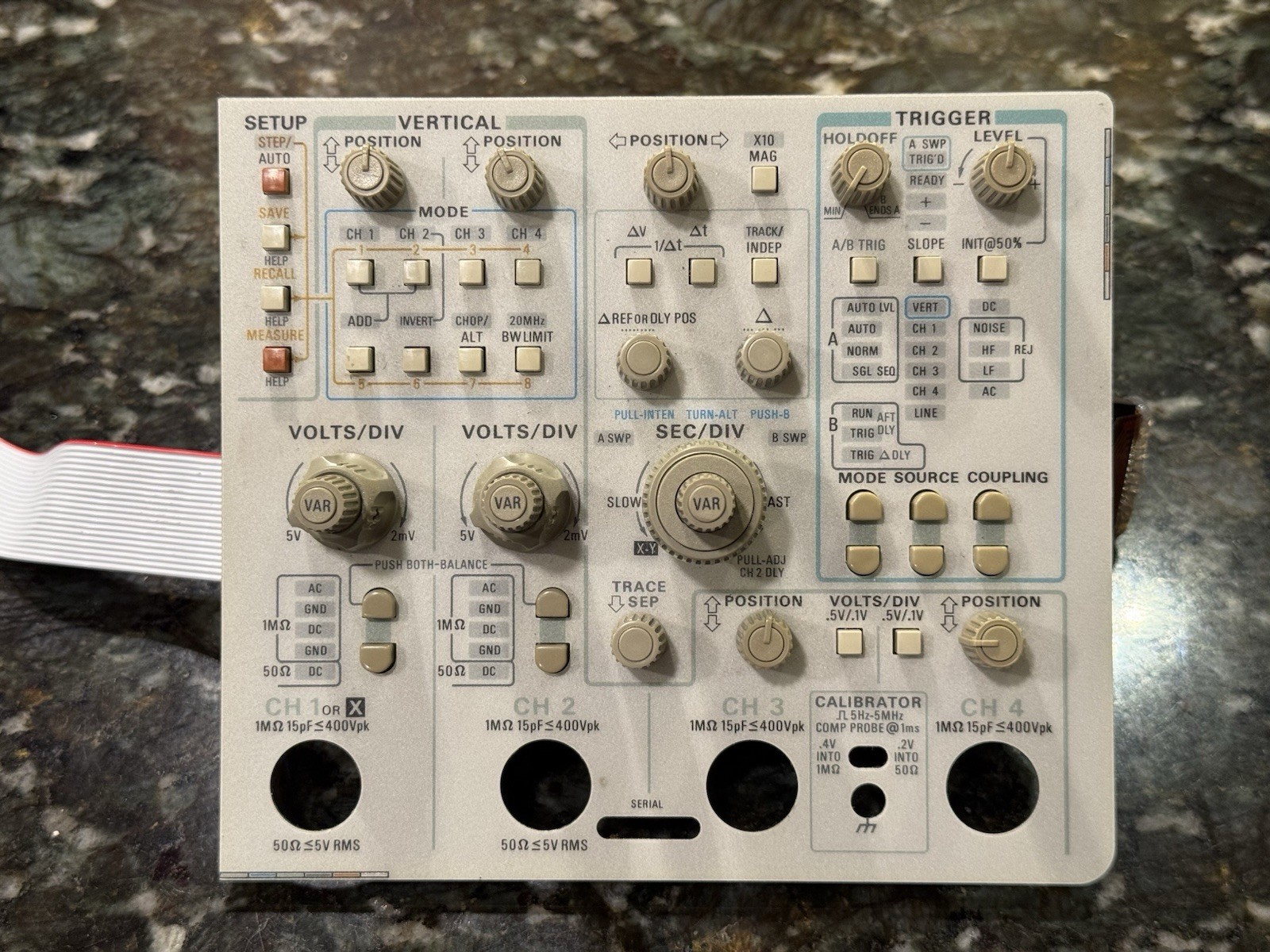 Tektronix 2465B Oscilloscope Front Control Panel.