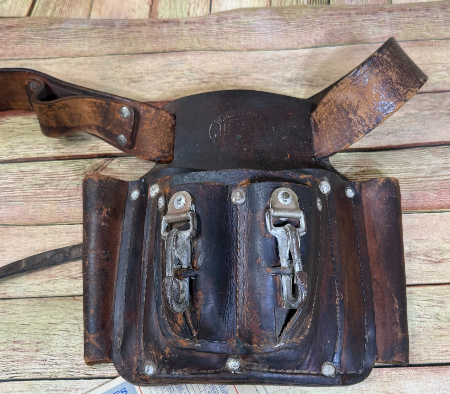 Vintage Bashlin's Lineman's Leather Tool Pouch
