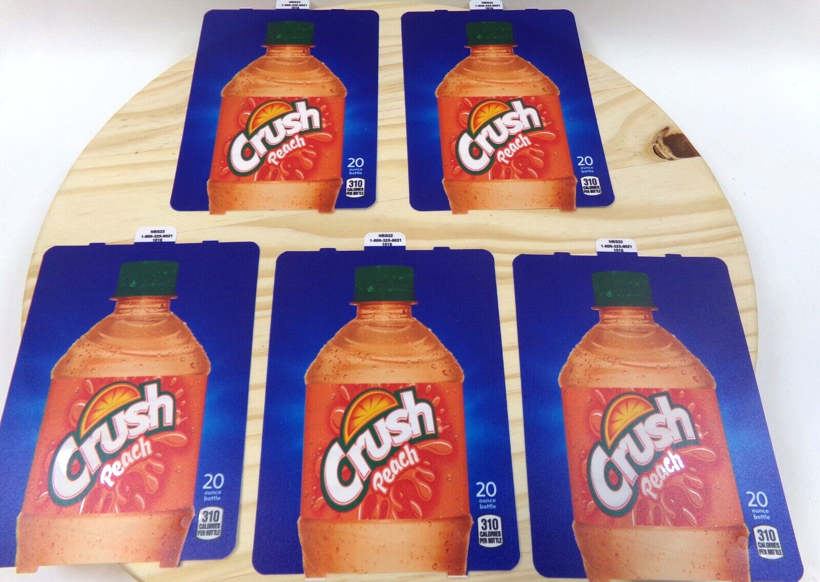 Dixie Narco Peach Crush Drink Vending Machine Labels 276E 501E HVV 20oz Lot of 5