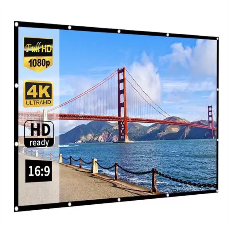 120-inch Projector Screen, Washable, Easy-to-Install Projector Screen Outdoor...