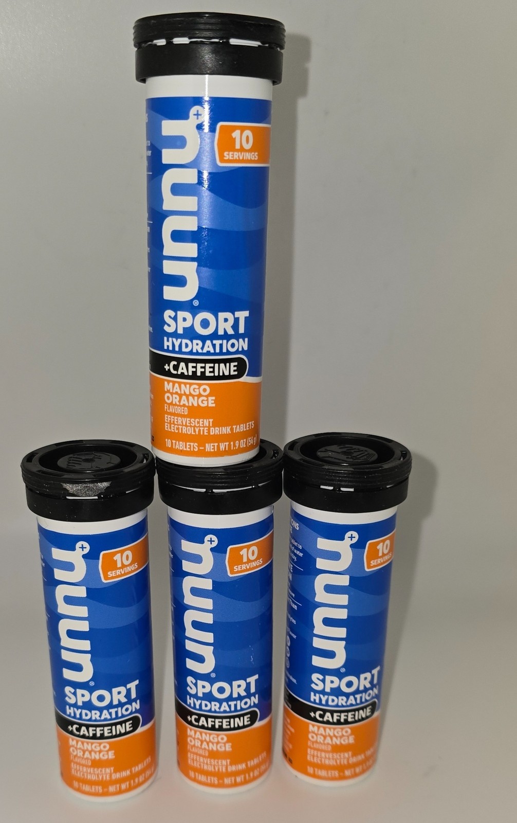 4 Pack Nuun Sport Hydration Caffeine Mango Orange 10 Tablets Ea Exp 03/27