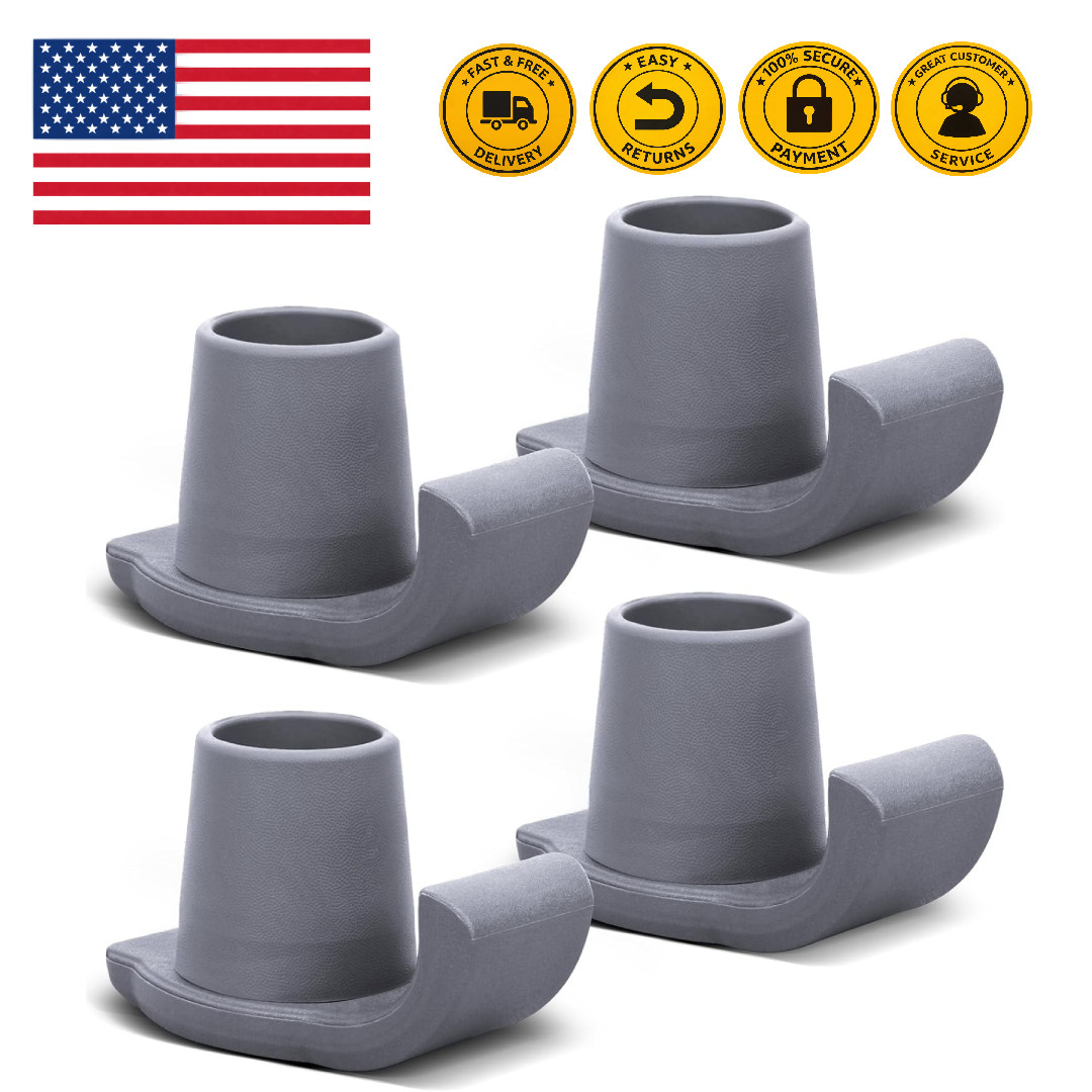 Walker Ski Glides Folding Walker Feet Skids Sliders 4 Pack Gray