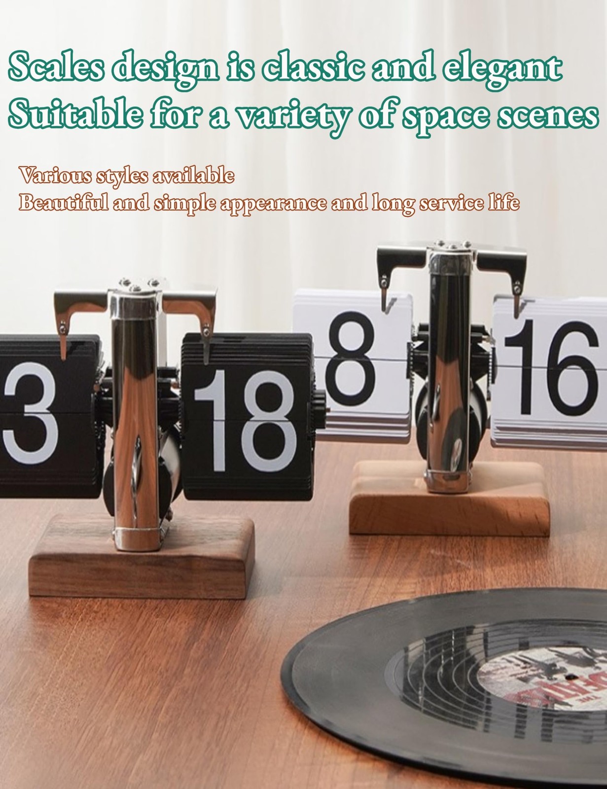 Digital Flip Down Clock, Retro Automatic Page Turning Clock, Internal Gear Op...