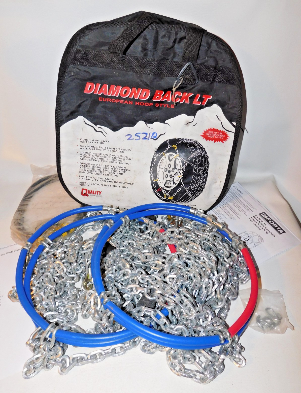 2521Q Quality Diamond Back Light Truck/SUV Tire Chains, 1 Pair - Never Used