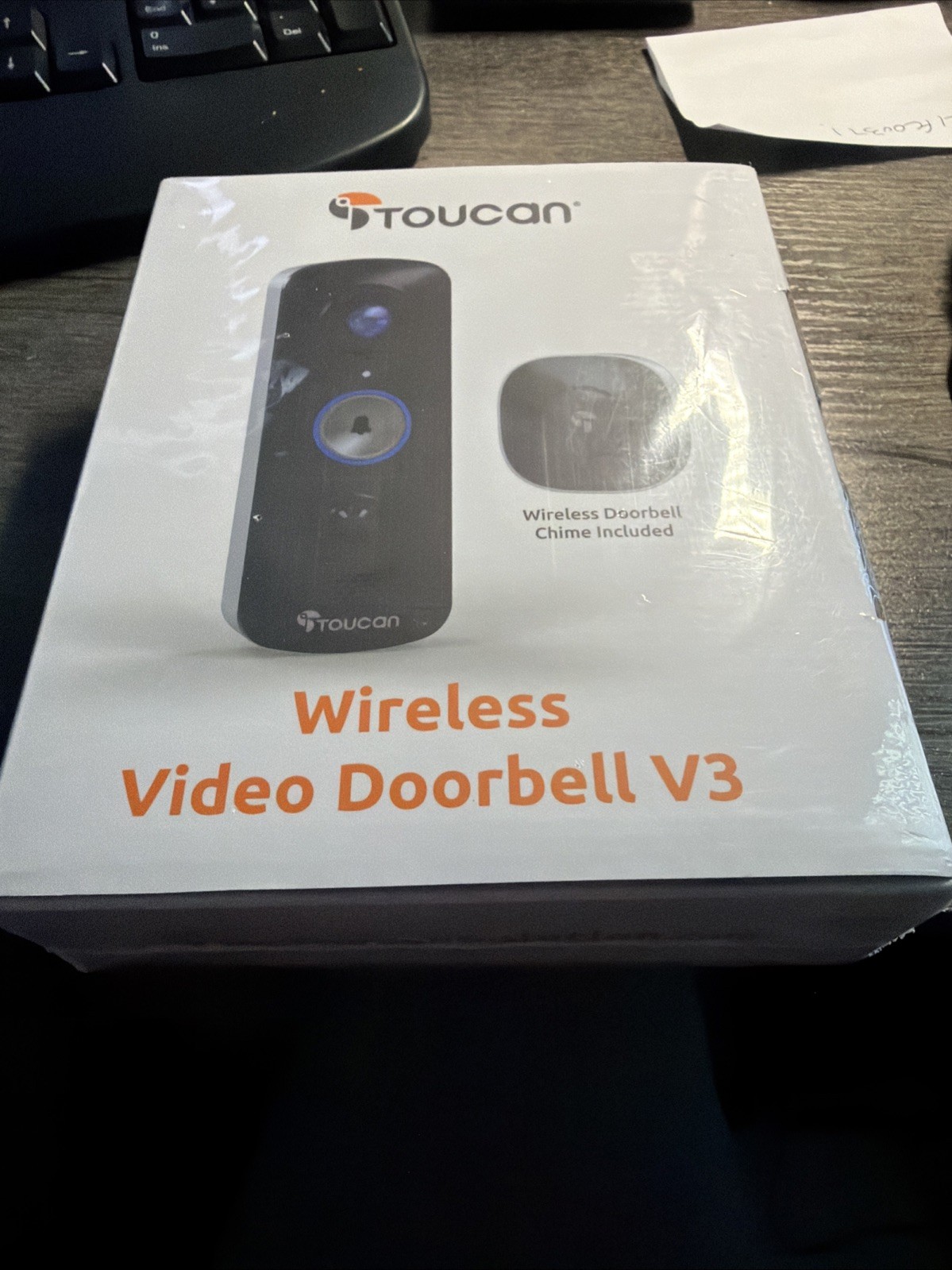 Toucan V3 Wireless 1080p Video Doorbell with Chime – No Monthly Fee Required