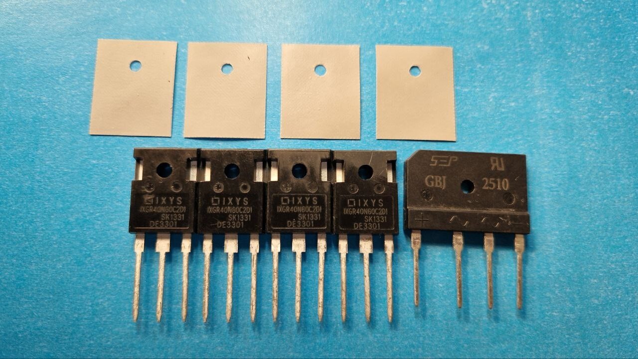 4x IXGR40N60C2D1 Tr-r + Rectifier GBJ 2510 + Insulation