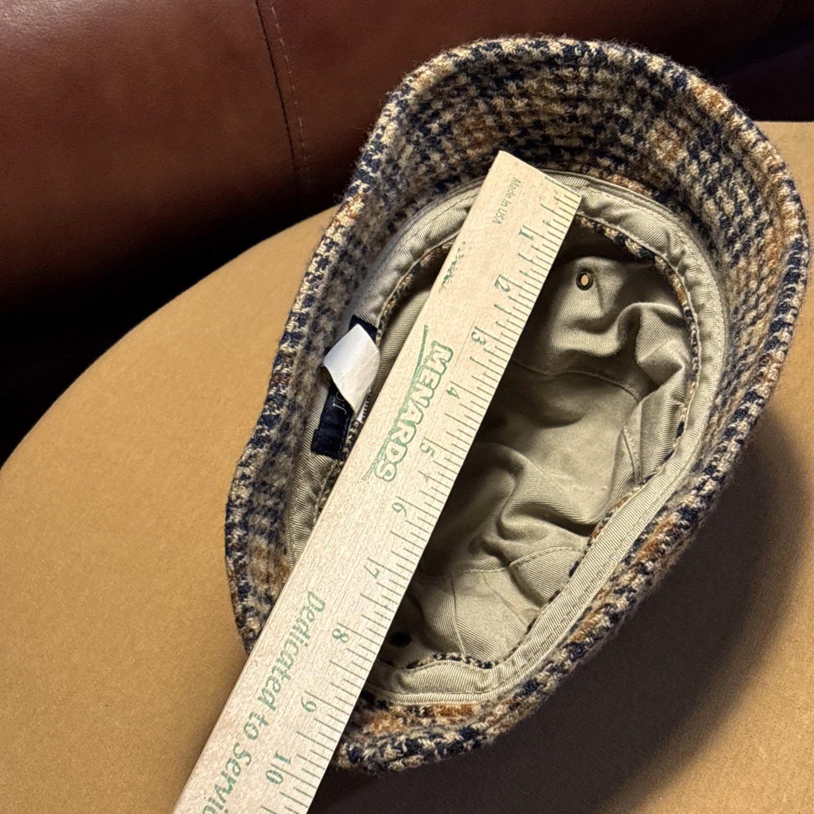 J. Crew Brown Herringbone Women’s Lamb’s Wool Bucket Hat M/L