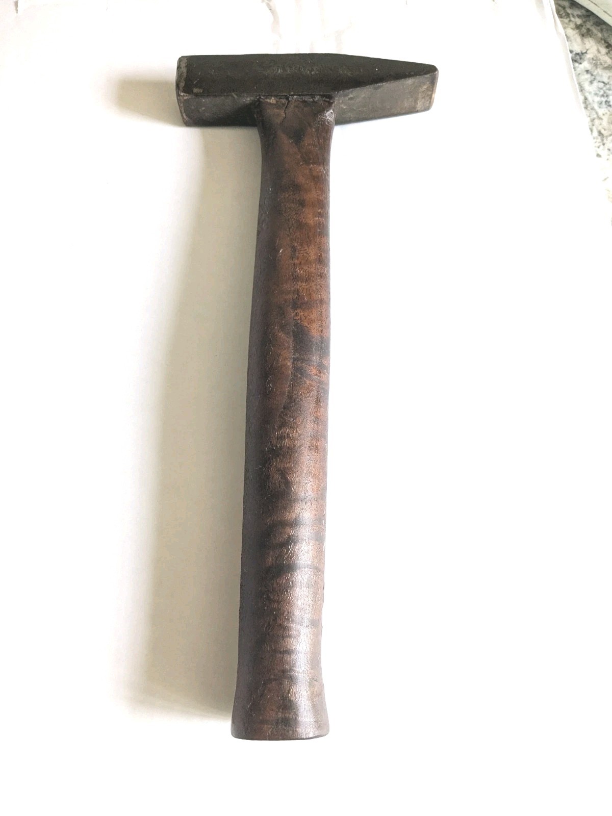 Vintage Heller Cross Peen Hammer 1 lb Walnut Handle