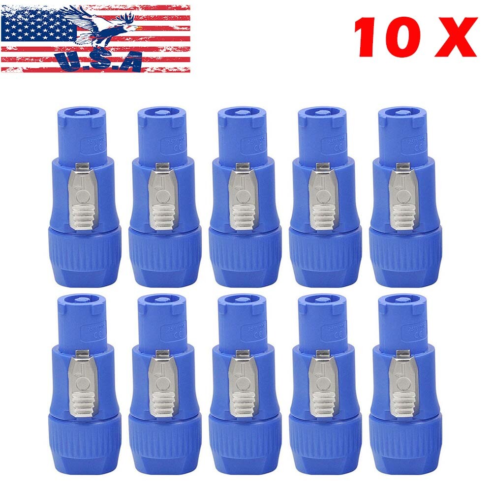 10Pcs For blue Neutrik 20A AC NAC3FCA PowerCon Cable Connector Power adapter USA