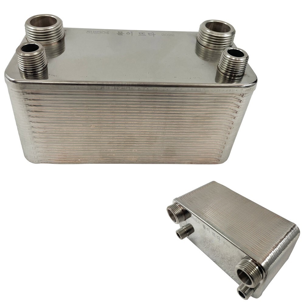 30-Plate Water to Water Brazed Plate Heat Exchanger SUS304 Stainless Steel